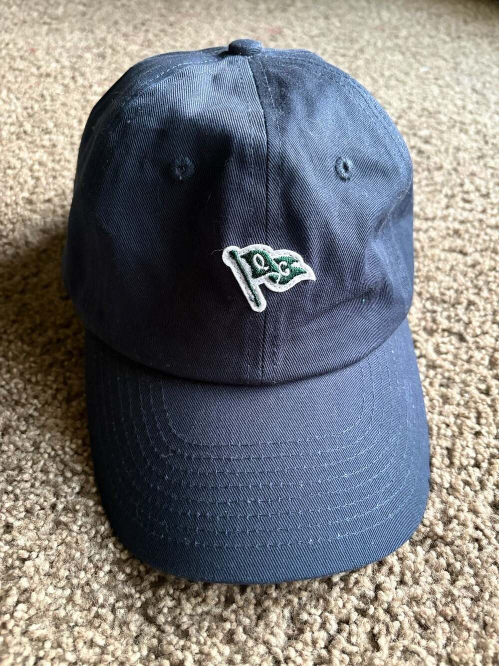 Quiet Golf Flag Logo Navy Dad Hat